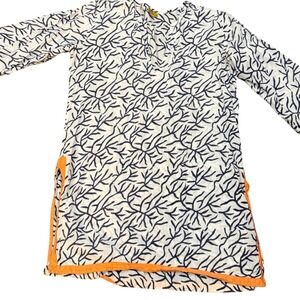 Roberta Roller Rabbit Tunic Dress Medium Coastal Resort Wear Cover Up Cotton